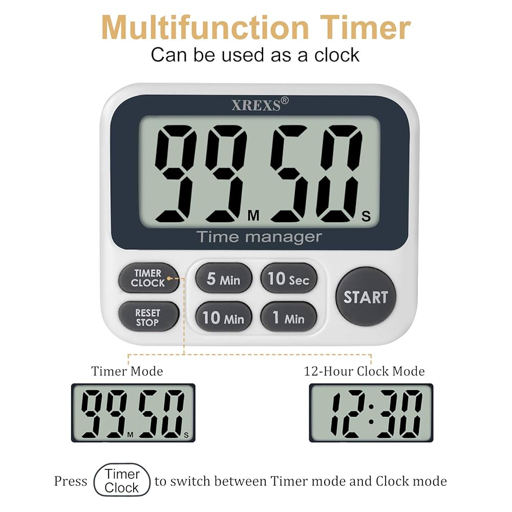 Amazon.com: XREXS Digital Kitchen Timer, Magnetic Countdown